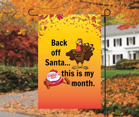 Discover Thanksgiving Flag, Fall Garden Flag, Garden Flag, Yard Decor, Back Off Santa Flag, Santa Flag, New Home, Christmas, Fall, Housewarmings