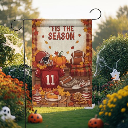 Discover Fall Football Garden Flag: Autumn Decor, Thanksgiving Sign