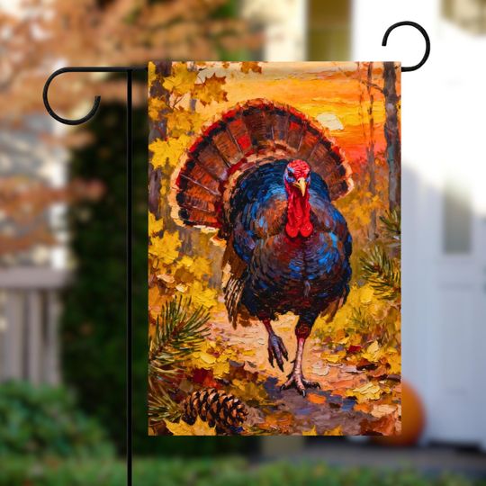 Discover Thanksgiving Turkey Garden Flag: Autumn Rustic Home Decor