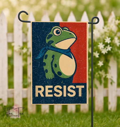 Discover Portland Frog Protest Garden Flag, Resist Frog ICE Garden Flag, Anti Establishment Deportation Resistance Flag, Protect Democracy No Kings
