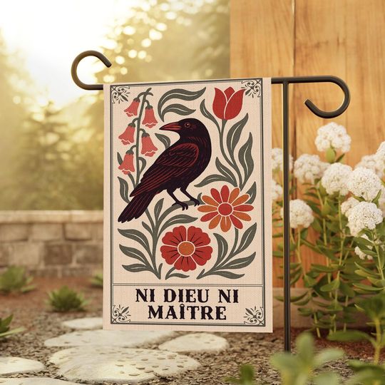 Discover Ni Dieu Ni Matre Garden Flag, Social Activist Flag, Leftist Garden Flag, Fall Yard Sign , Fight Fascism, Social Justice House Decoration