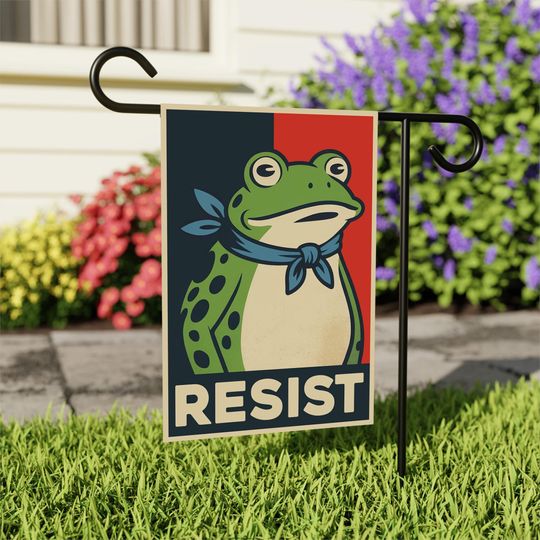 Discover Portland Frog Anti-ICE Protest Garden Flag, No Kings In America, Protect Democracy, Anti-Trump Flag, Resist Fascism Flag
