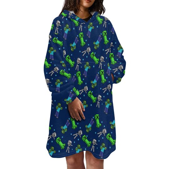 Adult Minecraft Wearable Blanket Hoodie