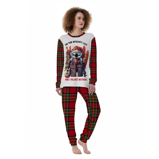 Cute Christmas Pajamas Disney Stitch On The Naughty List And I Regret Nothing