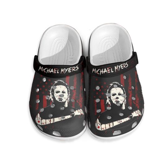 Halloween Michael Myers Clogs, Michael Myers Sandals, Horror Movie Shoes, Spooky Season Vibes Trick Or Treat Merch, Gift For Fan