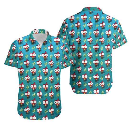 Hei Hei Chicken Hawaiian Shirt Button Down Unisex Adults Outfit Full Size