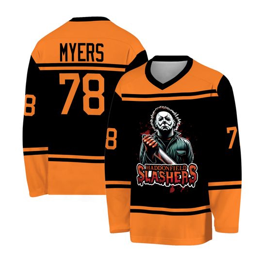 Horror Movies Killer Jason Vorheess Ice Hockey Jersey, Halloween Shirt, Scary Movie Welcome To Crystal Lake Outfit For Scary Film Lover Fan