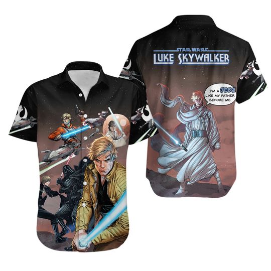 Luke Skywalker Star Wars Comics Hawaiian Shirt, Disney Button Up Shirt