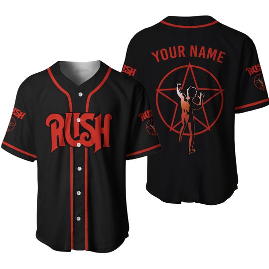 Personalized Rush Rock Band Printed baseball jersey