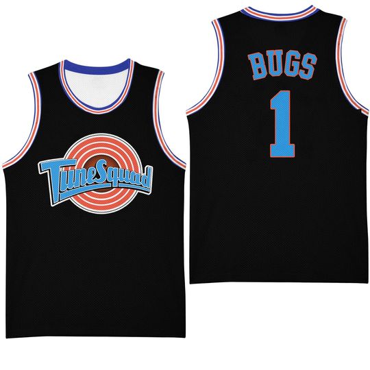 Tune Squad Space Jam Bugs Bunny Basketball Movie Jersey Costume Black
