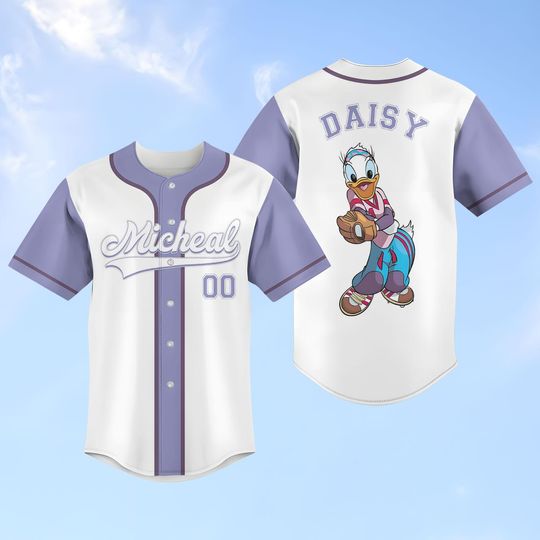 Discover Disney Daisy Duck Baseball Jersey, Donald And Daisy Shirt For Her, Girly Disney Fan Jersey Shirt, Magic Kingdom Shirt Matching