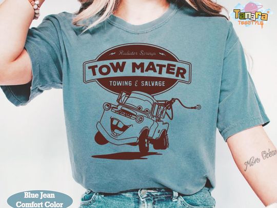 Discover Retro 90s Disney Pixar Cars Tow Mater Tee, Crop Top, Towing & Salvage Design, WDW Magic Kingdom Gift,Perfect for Disney Fans,Family Birthday