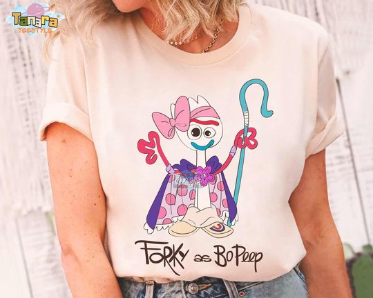 Discover Retro 90s Forky Costume Bo Peep Tee, Crop Top, Pixar Fest 2025, Disney Toy Story Characters, Disneyland Resort Family Vacation Holiday Trip