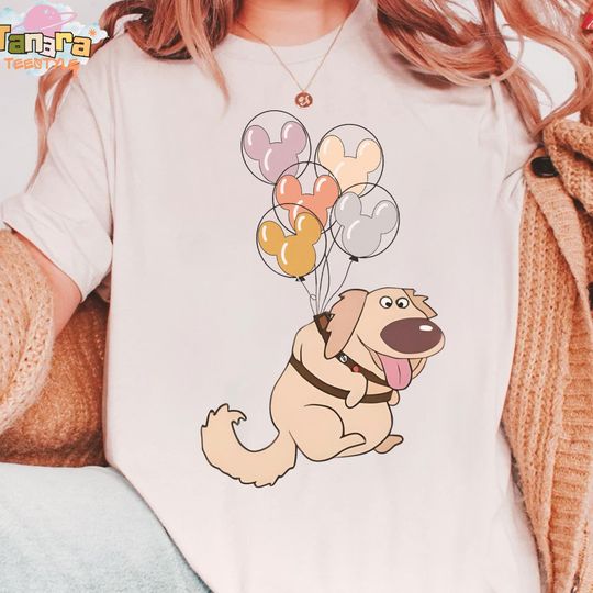 Discover Retro 90s Dug Dog With Mickey Balloon Shirt, Disney Pixar Up Movie Collection, Perfect for Disney Fans, WDW Magic Kingdom Souvenir, Vacation