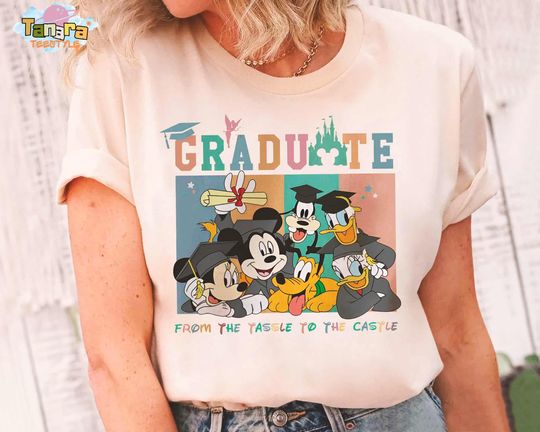 Discover Mickey & Friends Disney Graduate Shirt, Crop Top, From the Tassel to the Castle, Class of 2025, WDW Disneyland Family Grad Senior Collage