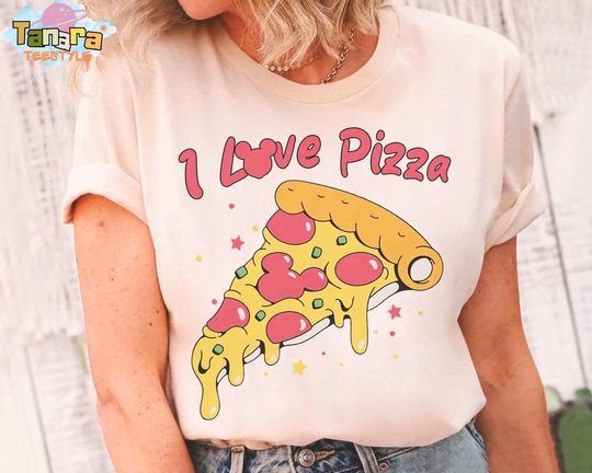 Discover Mickey Mouse Ears I Love Pizza Crop Top, T-Shirt, Cute Birthday Gift, Magic Kingdom Park, Funny Disney Mickey and Friends Tee, Disneyland