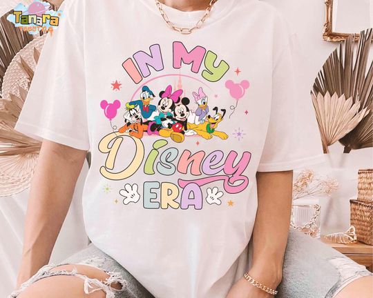 Discover Retro 90s In My Disney Era Tee, Crop Top, Vintage Disney Castle Mickey Minnie Balloons Shirt, Magic Kingdom Family Vacation Gift, Disney