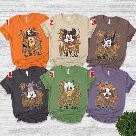 Discover Halloween On The High Seas Comfort Colors Shirt, Disney Halloween Cruise Shirt, Mickey & Friends Halloween Cruise T Shirt AXH302