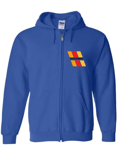 Discover Soutwest Airline Logo Full Zip Hoodie US Air Travel Hooded Sweatshirt