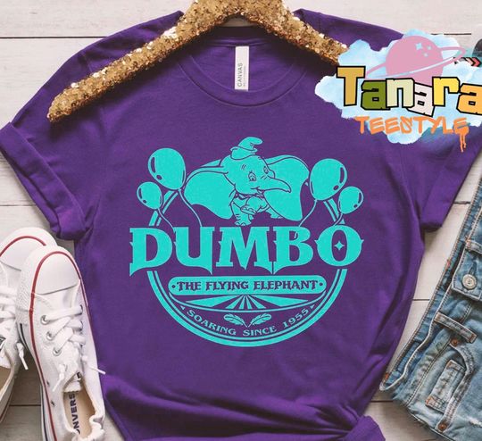 Discover Retro 90s Disney Dumbo The Flying Elephant Tee, Crop Top, 1995 Vintage Design, Magic Kingdom Trip Gift, Family Birthday Present, Cute