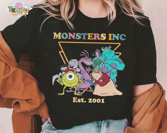 Discover Monsters Inc. Characters Group Shot Tee, Crop Top, Disney Pixar Mike Sulley Boo Shirt, WDW Magic Kingdom Disneyland Family Vacation Holiday