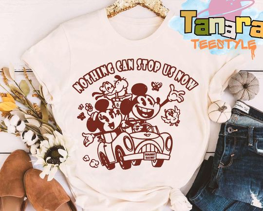 Discover Cute Mickey & Minnie's Runaway Railway Shirt, Crop Top, Nothing Can Stop Us Now Tee, Disney Hollywood Studios, WDW Magic Kingdom Family Gift