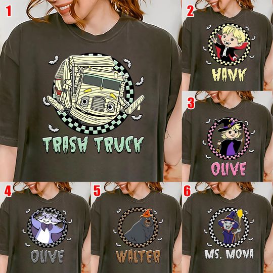 Discover Trash Truck Halloween Shirt, Hank Trash Truck Pumpkin Trick or Treat Shirt, Trash Truck Family Halloween Party 2025 SLZ313