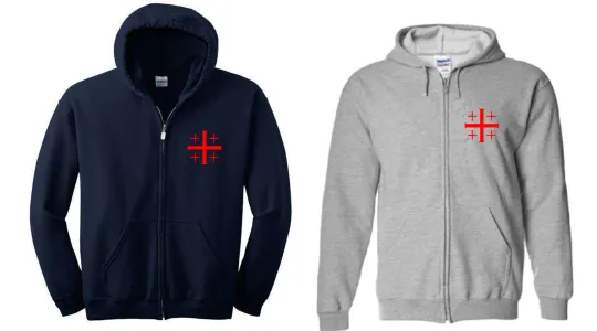 Discover Jerusalem Cross Hoodie Crusades Christian Knights Full Zip Hoodie
