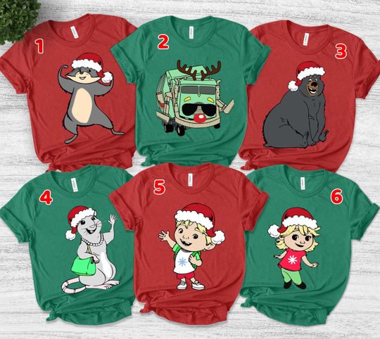 Trash Truck Characters Christmas Shirt, Trash Truck Birthday Party Shirt