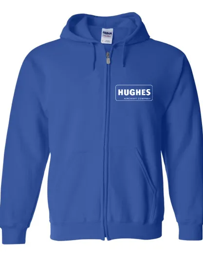 Discover Hughes Aircraft Retro Zip Hoodie US Airline Aviation Travel Hoodie