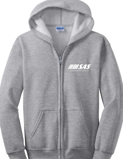 Discover SAS Scandinavian Airlines Logo Full Zip Hoodie Hooded