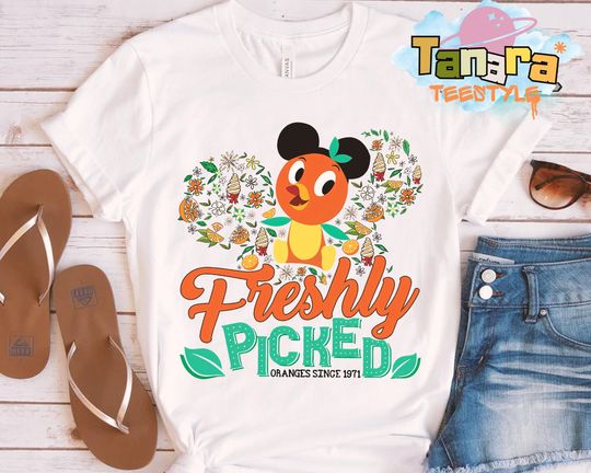 Discover Disney Epcot Flower & Garden Freshly Picked Orange Bird T-Shirt, WDW Trip Tee, Family Vacation Gift