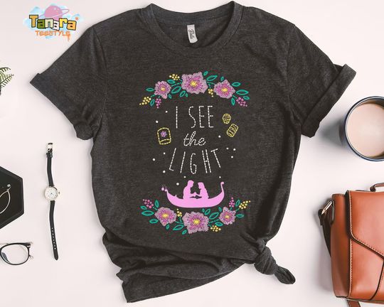 Discover Retro 90s Disney Tangled Rapunzel and Flynn Rider T-Shirt, I See The Light Stitched Shirt, Birthday Gift for Movie Fans