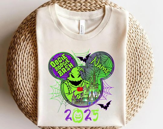 Discover Personalized Oogie Boogie Bash 2025 shirt, Mickey Stitch Oogie Boogie Man Disneyland Halloween Family costume outfit AXGW05
