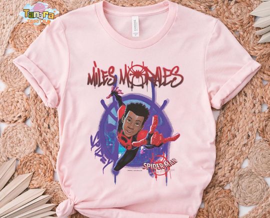 Retro 90s Marvel Spider-Man Spiderverse Miles Morales Splat T-Shirt, Perfect for Fans, Comic Book Shirt