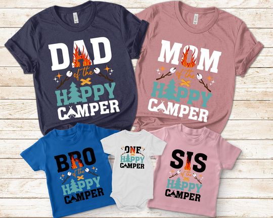 Discover Happy Camper Birthday Shirt, Matching Family Camper Shirt, Camper Family Birthday Shirt, Camping Crew Shirt, One Happy Camper U-05052308