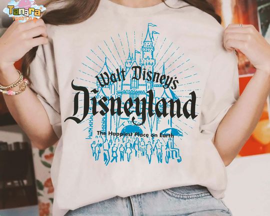 Discover Disneyland Happiest Place On Earth Castle T-Shirt, Crop Top, Retro Walt's Disney Tee, Magic Kingdom Vacation Gift, Disney World Family Trip