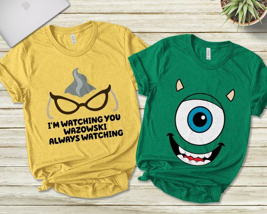 Discover Roz I'm Watching you Wazowski Always Watching T-Shirt, Mike Wazowski Face T-Shirt, Monsters University Funny T-Shirts, Couples Shirts KBSE05