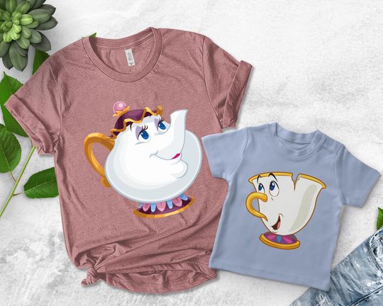 Discover Chip and Mrs.Pots Costume Shirt, Beauty and the Beast Disney Shirt, Disney Family Vacation, Family Shirts, Mommy Baby Tees UM2A23