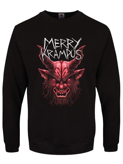 Merry Krampus Men's Black Christmas Sweater