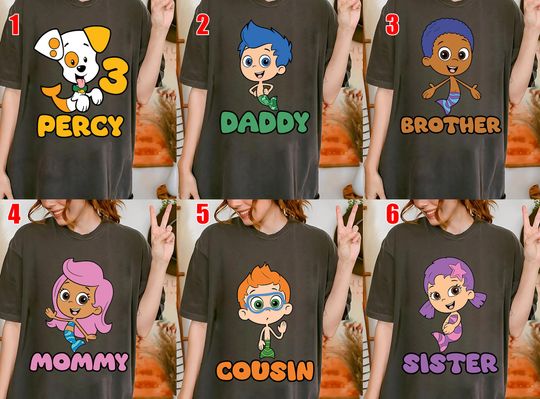 Personalized Bubble Guppies Birthday Matching Shirt, Disney Custom Name Shirt