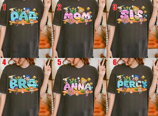 Discover Personalized Bubble Guppies Birthday Matching Shirt, Disney Bubble Guppies Birthday Custom Name Shirt, Custom Birthday Family Shirts  SLXW12