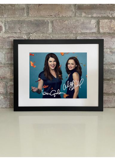 Alexis Bledel and Lauren Graham Gilmore Girls Poster Photo Print with Reprint Autograph  TV Show Memorabilia