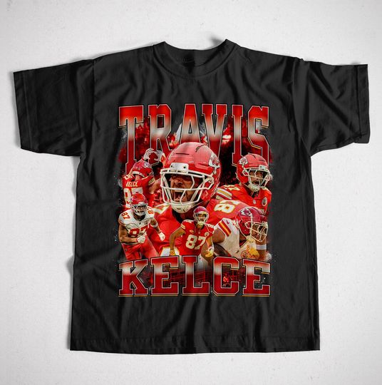Vintage Travis Kelce Football T-Shirt, 90s Classic Graphic Tee, Unisex Retro Football Shirt