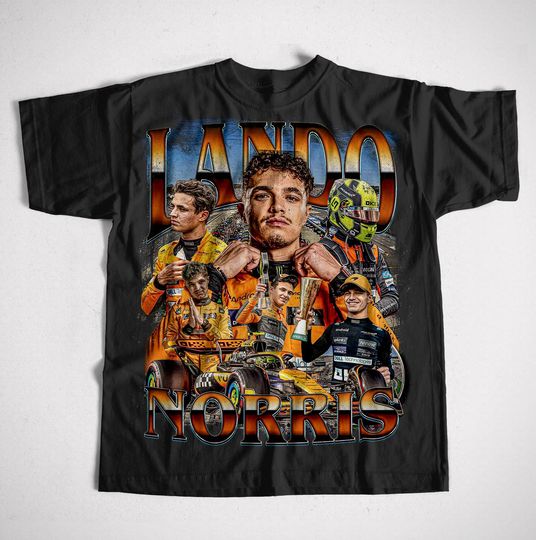 Lando Norris Bootleg T-Shirt, Retro Vintage Racer Tee, 90s Motorsport Graphic Top