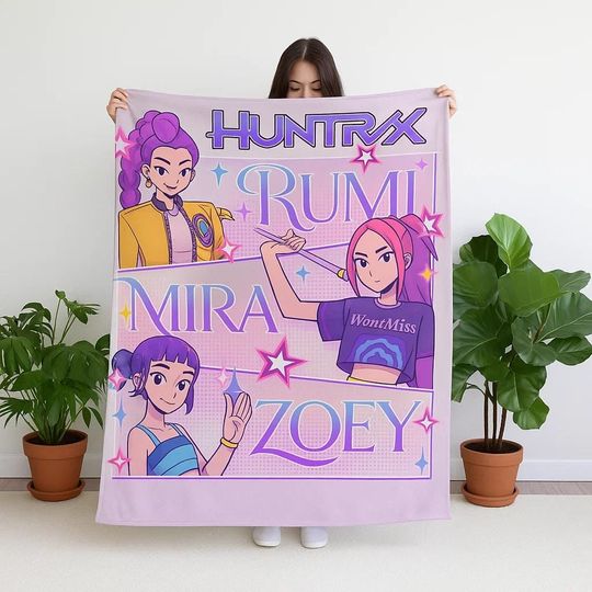 Discover K.pop Demon Hu.nters BLANKET, Jinu Manga, Ko.rean Pop Lover Gift, K.pop Hu.nter Tig.er, Saj.a Girls Fan, Hun.trix Merch, Demon Hu.nter Merch