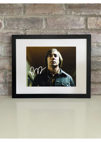 Discover Javier Bardem No Country for Old Men Poster Photo Print with Reprint Autograph  Actor Western Cartel Movie Collectible