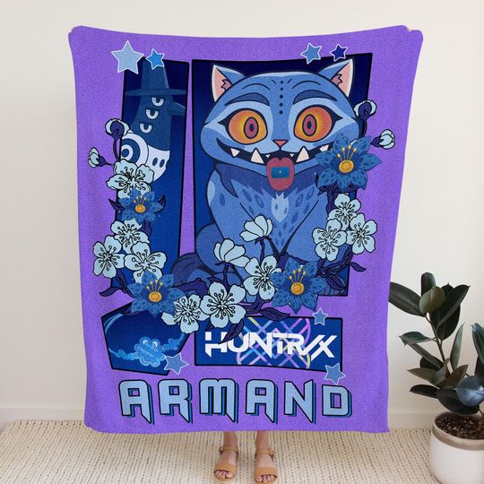 Discover Personalized Huntrix Blanket, Custom K-pop Demons Hunters Blanket, Demon Hunters Anime Blanket, Gift for Anime Lover, Christmas Gift for Her
