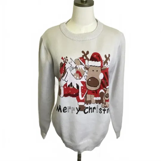 Discover No Brand Womens Size Large White Merry Christmas Holidays Ugly Christmas Sweater
