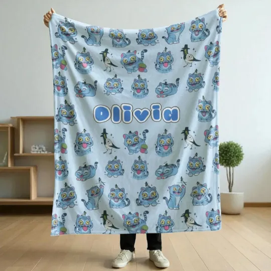 Discover Personalized Kpop Demon Hunters Blanket - Custom Name Huntrix Anime Throw Blanke